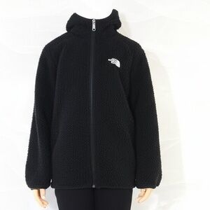The North Face Sherpa Jacket Girls 14/16 Black Full Zip Warm Outerwear